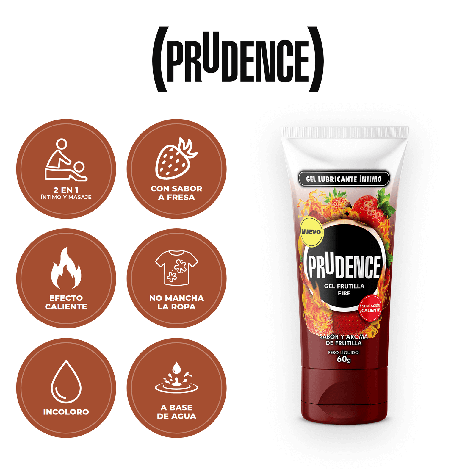 Prudence Gel Frutilla Fire 60g — beneficios del producto